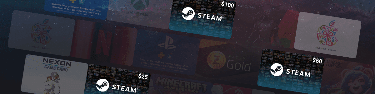 Steam Gift Cards Banner Slide 1